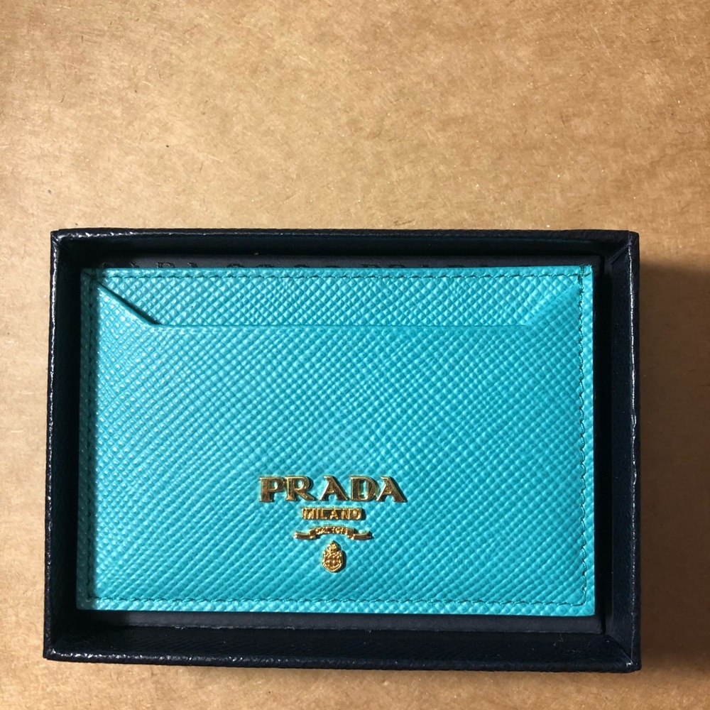 PRADA leather card holder